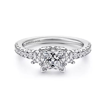 14KW Diamond Semi-Mount Engagement Ring w/ 0.86 ctw, Size 6